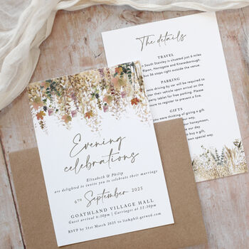 Whimsical Autumn Wedding Evening Invitation, 2 of 4