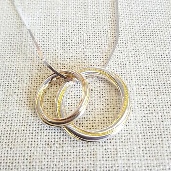 Twist Double Circle Pendant In Sterling Silver, 4 of 7