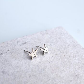 Sterling Silver Star Fish Stud Earrings, 2 of 6