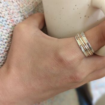 Personalised Solid Silver And Gold Spinner Ring, 7 of 7