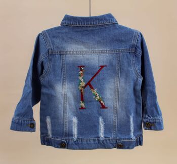 Embroidered Initial Baby/Toddler Denim Jacket, 2 of 7