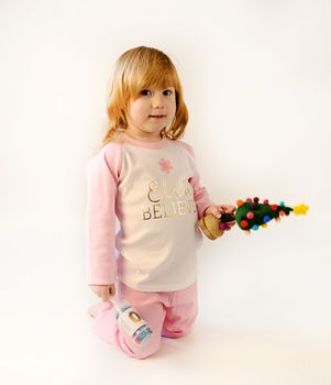 Childs Christmas Personalised Snowflake Pyjamas, 4 of 9