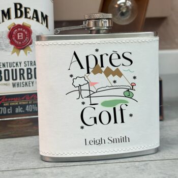 Personalised Apres Golf Hip Flask, 2 of 3
