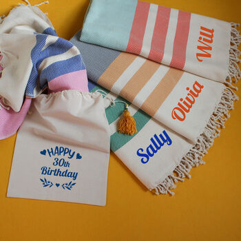 Personalised Cotton Throw, Christmas Gift For Her, 4 of 11
