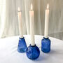 Blue Glass Bud Vases Set Of Three, thumbnail 5 of 6