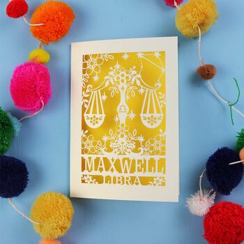 Personalised Libra Birthday Card, 10 of 10