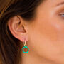 Halo Radiance Turquoise Silver/Gold Statement Earrings, thumbnail 3 of 12