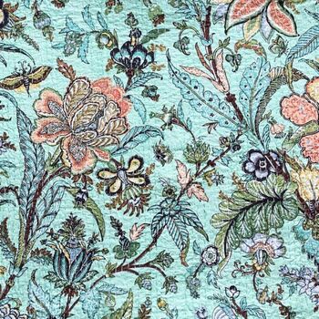 Mint Exotic Flowers Kantha Throw, 2 of 3