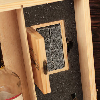 Whiskey Lover Set Bottle Box With Glass And Stones, 2 of 5