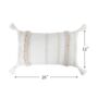 Beige Rectangle Boho Pillow Case With Tassels, thumbnail 2 of 4