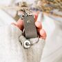 Custom Country Grey Leather Travel Keyring Gift Set, thumbnail 1 of 4