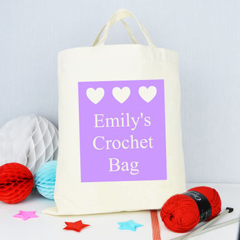 Personalised Hearts 'Crochet' Bag, 2 of 2