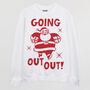 Going Out Out Santa Women's Christmas Jumper, thumbnail 2 of 3
