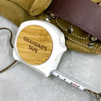 Personalised Wooden White Tape Measure, 3 of 5