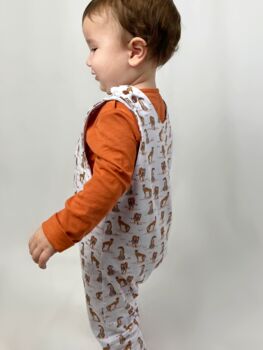 Cheetah Print Child And Baby Dungarees, 4 of 4