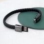 Personalised Woven Leather Usb Charger Tech Bracelet, thumbnail 9 of 12