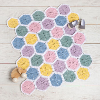 Honeycomb Baby Blanket Easy Crochet Kit, 8 of 10