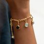 18ct Gold Large Linked Figaro Charm Collector Bracelet, thumbnail 3 of 5