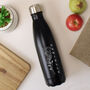Personalised Floral Black Metal Insulated Drinks Bottle, thumbnail 1 of 6