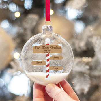 North Pole Signpost Christmas Bauble Decoration, 3 of 5