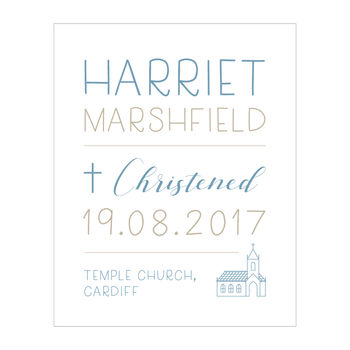 Church Personalised Christening Gift Print, 3 of 5