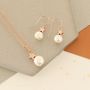 Rose Gold Plated Star And Pearl Necklace With Earrings, thumbnail 3 of 10