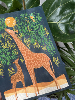 Giraffe And Baby Art Print Poster, 5 of 6