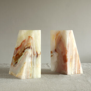 Luxury Onyx Marble Wedge Bookends, 4 of 7