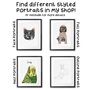 Personalised Multiple Pet's Portrait Half Print, thumbnail 11 of 12