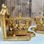 Gold Crown Bookends Regal King And Queen Ornaments Gifts, thumbnail 7 of 8
