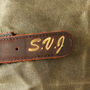Personalised Men’s Waxed Canvas Leather Wash Bag, thumbnail 9 of 12