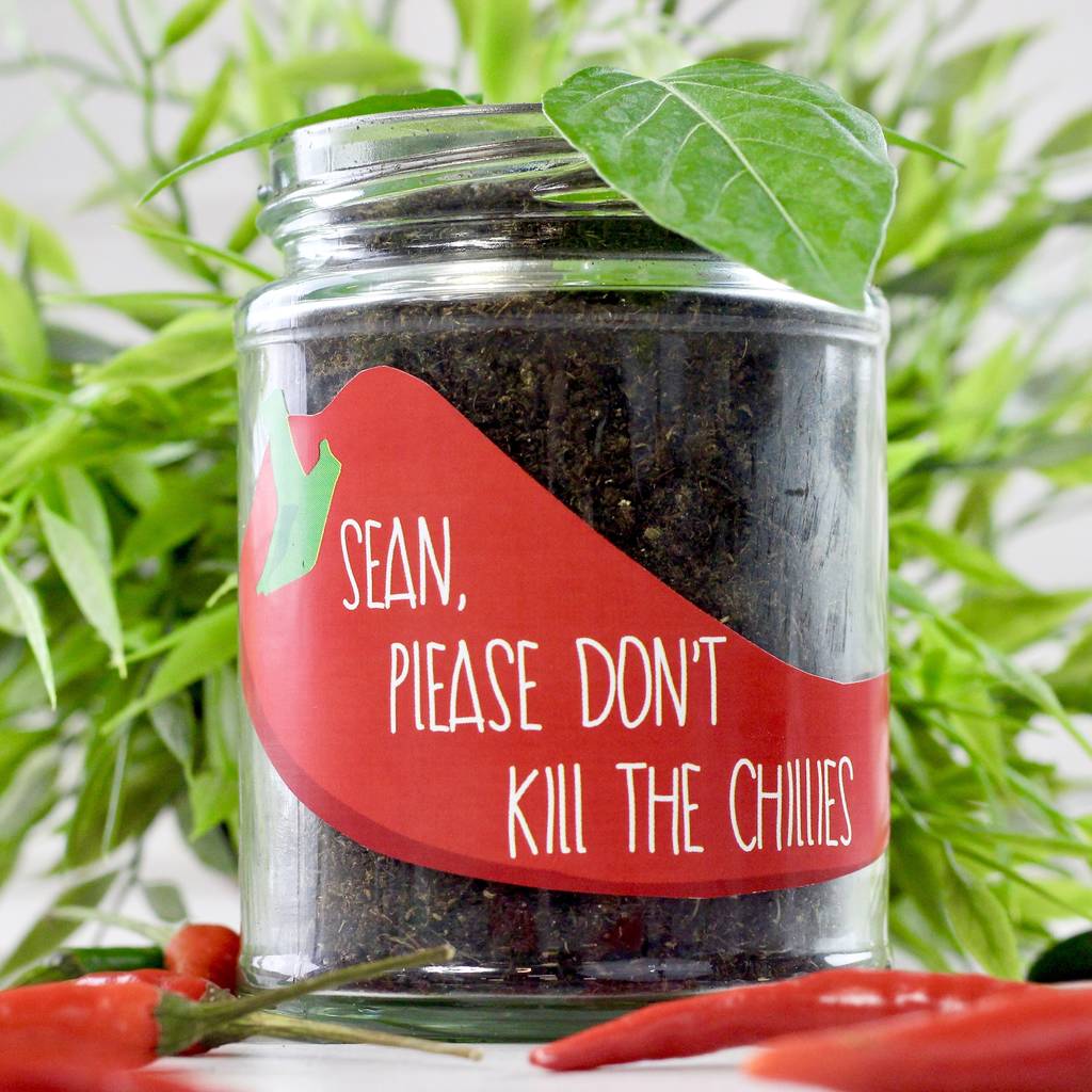 Personalised 'Don't Kill Me' Chilli Jar Grow Kit, 1 of 10