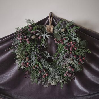 Pre Lit Purple Berry Heart Wreath, 4 of 6