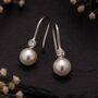 Sterling Silver Pearl Drop Earrings, thumbnail 1 of 10