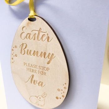 Personalised Stop Here Easter Bunny Card, 4 of 11