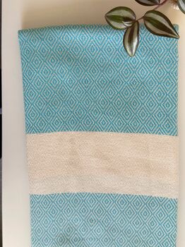 Diamond Design Turquoise Sofa Throw, 3 of 7