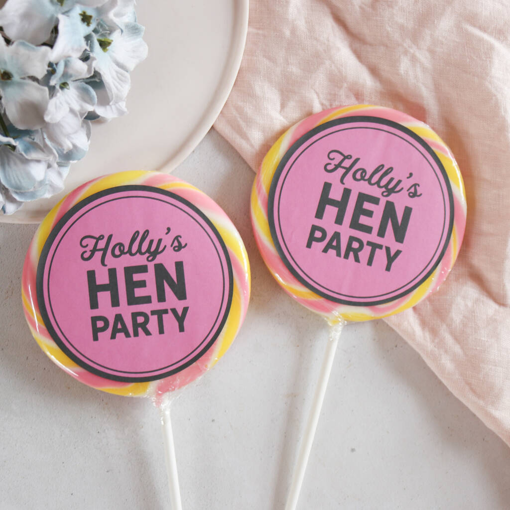 Personalised Bold Pastel Hen Party Giant Lollipops, 1 of 5