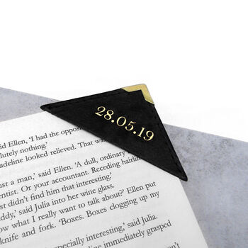 Personalised Date Handmade Leather Corner Bookmark, 3 of 7