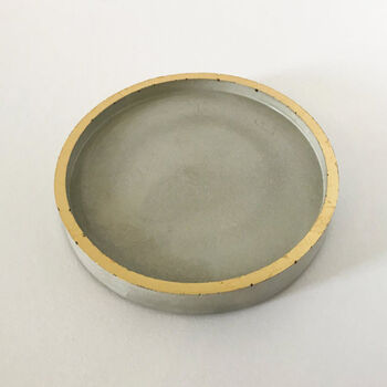 Round Concrete And Gold Trinket Dish, 2 of 5