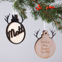 Personalised Luxury Reindeer Name Christmas Bauble, thumbnail 2 of 7