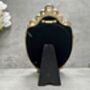 Crested Aged Gold Coloured Oval Photo Frame Freestanding Or Wall, thumbnail 9 of 10