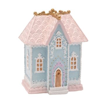 Illuminated Pastel Blue House Christmas Ornament Decoration, 4 of 5