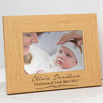 Personalised Baby Girl Christening Photo Frame, 2 of 4