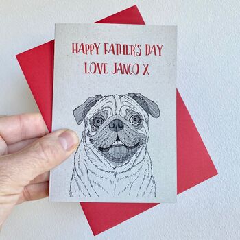 Personalised Pug Father's Day Card, 2 of 2