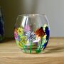 Wildflower Painted Round Glass Tea Light Holder, thumbnail 1 of 5