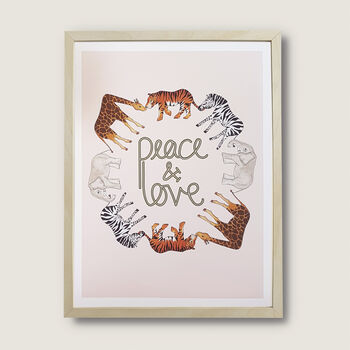 Peace And Love Illustrated Animal Print, 2 of 12