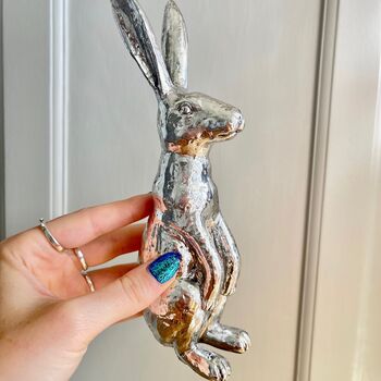 Silver Style Hare Ornament, 3 of 6