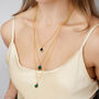 Triple Layered Emerald Green Tear Drop Necklace, thumbnail 2 of 3