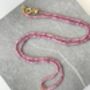 Labradorite Shell And Pink Tourmaline Beaded Necklace, thumbnail 3 of 6