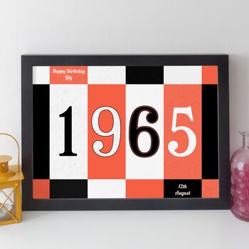 60th Birthday Print Or Card Personalised Gift 1965, 11 of 12